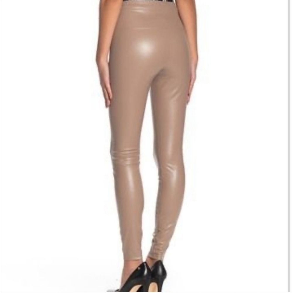 Taupe Grey Faux Leather Leggings Size Small